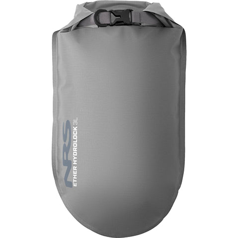 NRS Ether Hydrolock Dry Bag Stone Gray 3 Liter Front With Logo