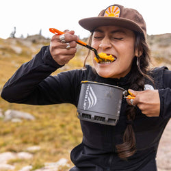 Jetboil TrailWare Cooking Utensils woman eating