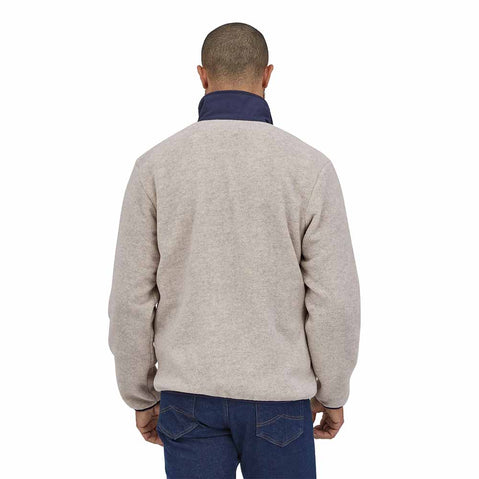 Patagonia Men's Synchilla Jacket in Oatmeal Heather model view back