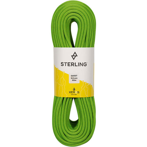 Sterling Quest 9.6mm XEROS Dry Climbing Rope in Green front