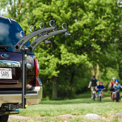 Saris Bones 4 Bike Hitch Rack installation on a car back