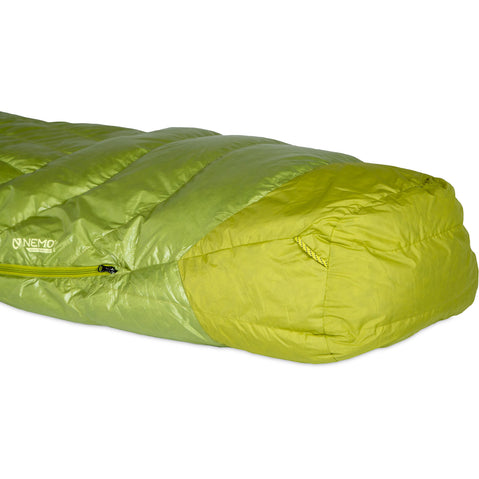 Nemo Equipment Women's Disco 15-Degree Endless Promise Down Sleeping Bag in Birch Bud footbox