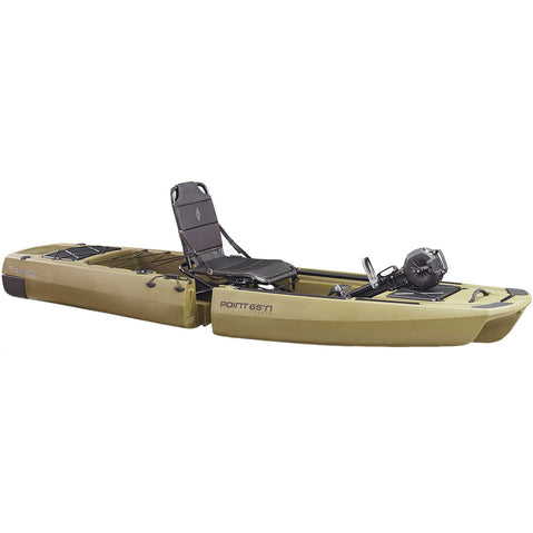 Point 65 N Kingfisher Angler Modular Fishing Kayak in Moss Green front