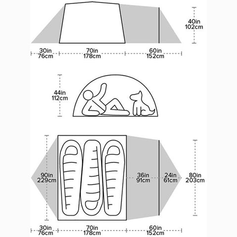 Big Agnes Blacktail Hotel 3 Person Camping Tent diagram
