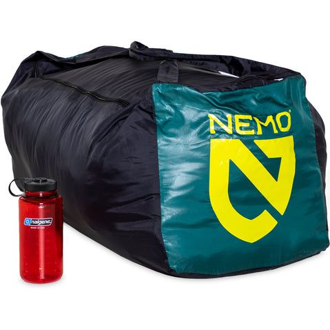 Nemo Jazz Double 30 Degree Synthetic Sleeping Bag in Lagoon/Lumen packed