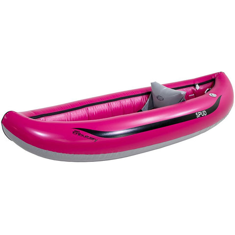 AIRE Tributary Spud Inflatable Kayak in Cranberry angle