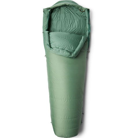 Mountain Hardwear Yawn Patrol 30 Degree Down Sleeping Bag in Cactus White open