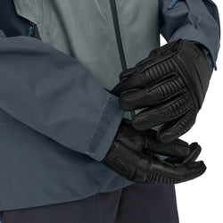 Patagonia Women's Storm Shift Jacket in Belay Blue model sleeve closure