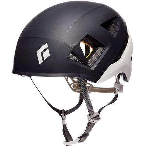 Black Diamond Capitan MIPS Rock Climbing Helmet in Black/White angle
