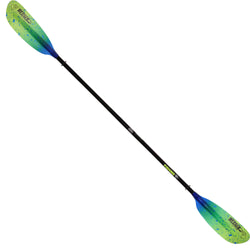 Werner Camano Hooked Adjustable Fiberglass Kayak Fishing Paddle in Catch Lime Drift angle