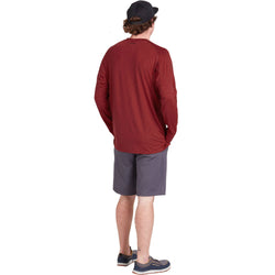 NRS Men's Silkweight Long Sleeve Shirt in Vino model back