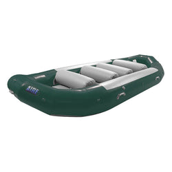 AIRE 160DD Self-Bailing Raft in Dark Green angle