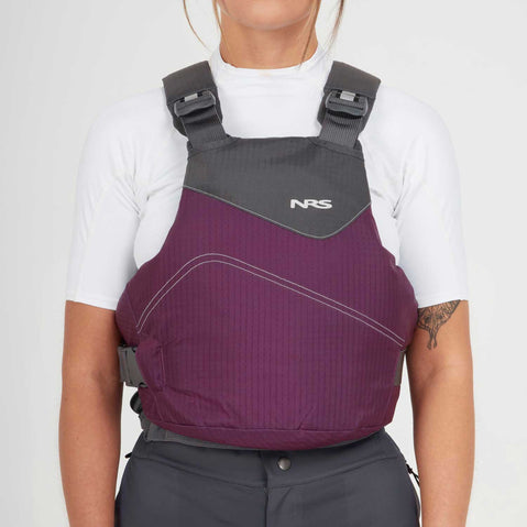 NRS Vapor Lifejacket Plum model front view