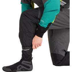 NRS Women's Pivot Dry Suit in Jade/Lime model ankel