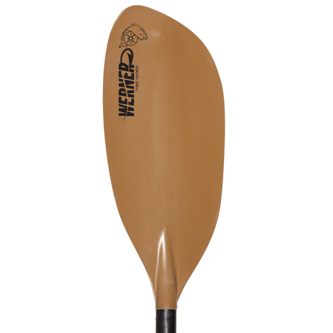Werner Tybee Hooked Adjustable Fiberglass-Reinforced Kayak Fishing Paddle in Brown Blade