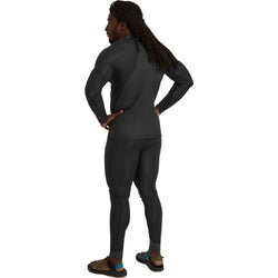 NRS Men's HydroSkin 1.0 Long Sleeve Shirt in Black/Graphite model back