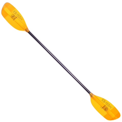 Werner Sherpa Fiberglass Straight Shaft Whitewater Kayak Paddle in Amber angle
