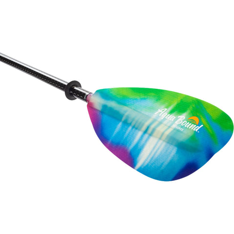 Aqua Bound Whiskey Fiberglass Straight Shaft 2-Piece Kayak Paddle in Northern Lights blade angle