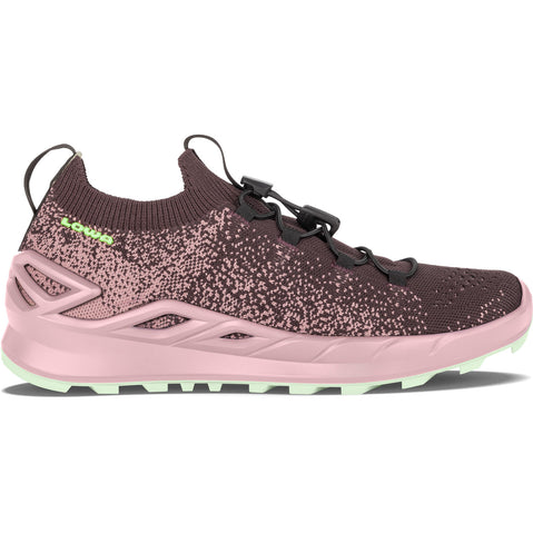 Lowa Women's Fusion 2 Lo Hiking Shoes in Brown Rose/Mint side view
