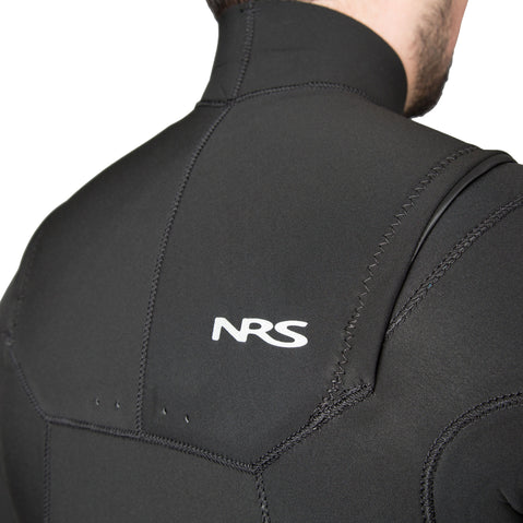 NRS Men's Radiant 3/2 Wetsuit in Black back detail