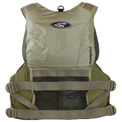 Stohlquist Piseas Fishing Lifejacket (PFD) khaki back view