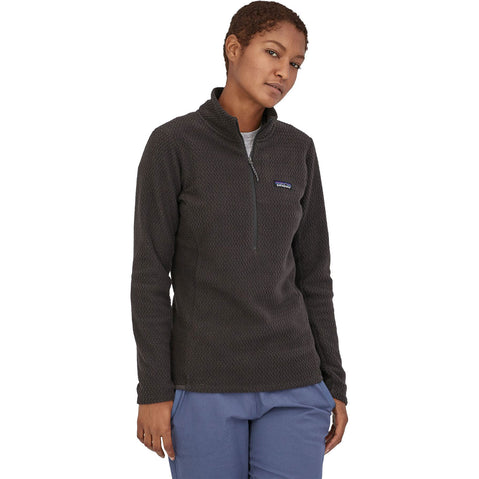 Patagonia Women's R1 Air Zip Neck Shirt Black model front view