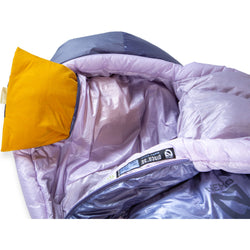 Nemo Equipment Women's Disco 30-Degree Endless Promise Down Sleeping Bag in Blue Granite pillow pocket