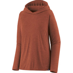 Patagonia Women's Capilene Cool Daily Hoody in Burl Red/Dark Burl Red X-Dye