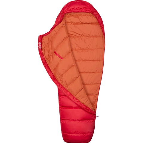 Marmot Lost Coast 40 Degree Down Sleeping Bag in Team Red/Auburn open