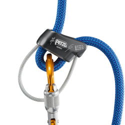 Petzl Verso Belay Device in Gray rope installation