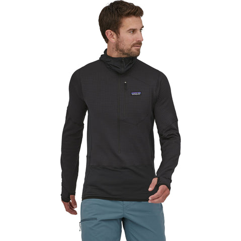 Patagonia Men's R1 Pullover Hoody in Black model front
