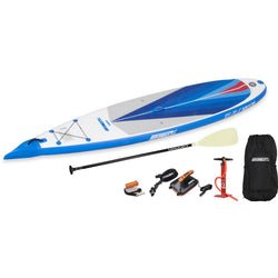 Sea Eagle NeedleNose 126 Inflatable SUP Board Electric Pump Package angle