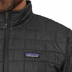 Patagonia Men's Nano Puff Jacket in Black model view logo