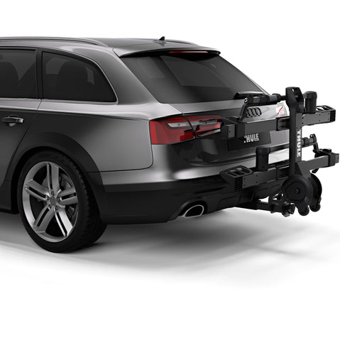Thule T2 Pro XTR 2 Bike Hitch Rack in Black installed on a car back