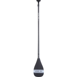 Level 6 1-Piece Carbon SUP Paddle with Teardrop Blade in Matte Silver full front
