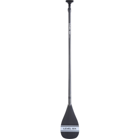 Level 6 1-Piece Carbon SUP Paddle with Teardrop Blade in Matte Silver full front