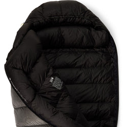 Mountain Hardwear Phantom 0 Degree Down Sleeping Bag in Glacial draft collar