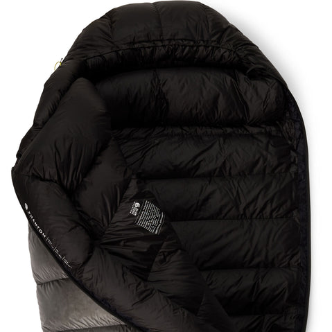 Mountain Hardwear Phantom 0 Degree Down Sleeping Bag in Glacial draft collar