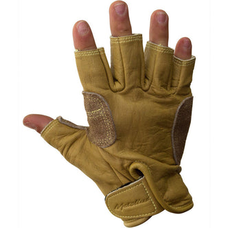Metolius 3/4 Finger Climbing Gloves in Natural back