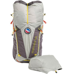 Big Agnes Parkview 63L Backpack in Fog front with lid off