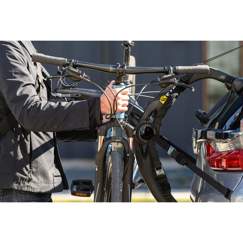 Saris Bones EX 2-Bike Trunk Rack with bikes loaded back