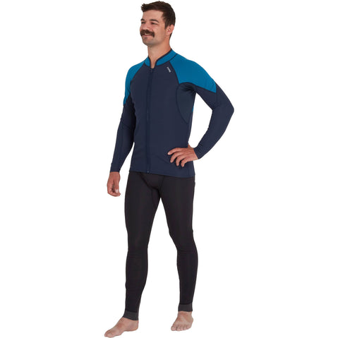 NRS Men's HydroSkin 0.5 Jacket in Navy/Mikonos model front