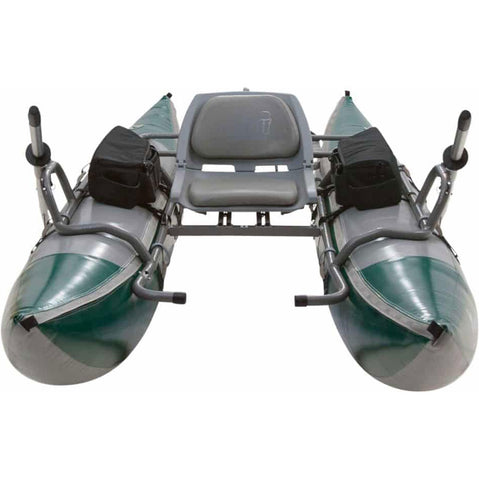 Outcast PAC 1000FS Pontoon Boat in Green/Gray front
