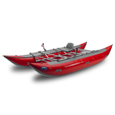 AIRE Leopard 18' Cataraft in Red angle