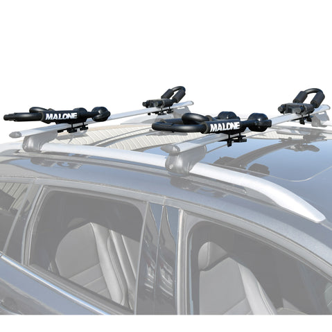 Malone FoldAway-5 MultiRack Watersports Carrier installed in a car folded