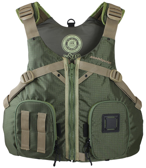 Stohlquist Piseas Fishing Lifejacket (PFD) in Grass Green front