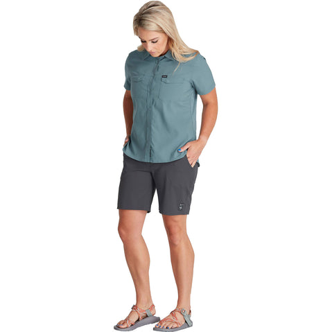NRS Women's Guide Shorts in Dark Shadow model front