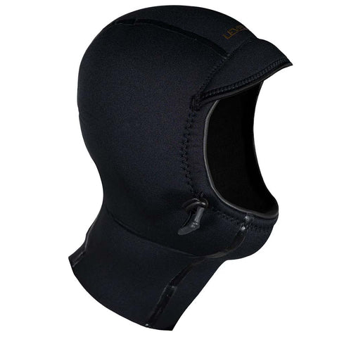 Level Six Quartz 2 mm Neoprene Paddling Hood in Black angled right