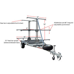 Malone MegaSport Outfitter 3 Tier Kayak Trailer details