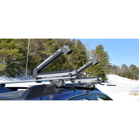 Malone LiftLine 3 Ski/Snowboard Rack installed on a car angle view